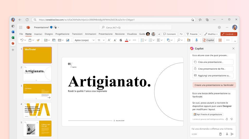 Intelligenza Artificiale Generativa e Microsoft PowerPoint